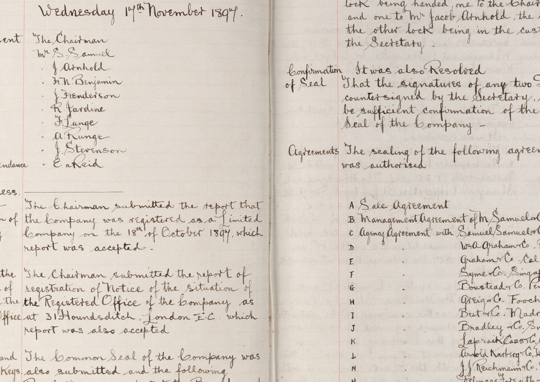 A photograph of a page of a handwritten document containing records of business transactions