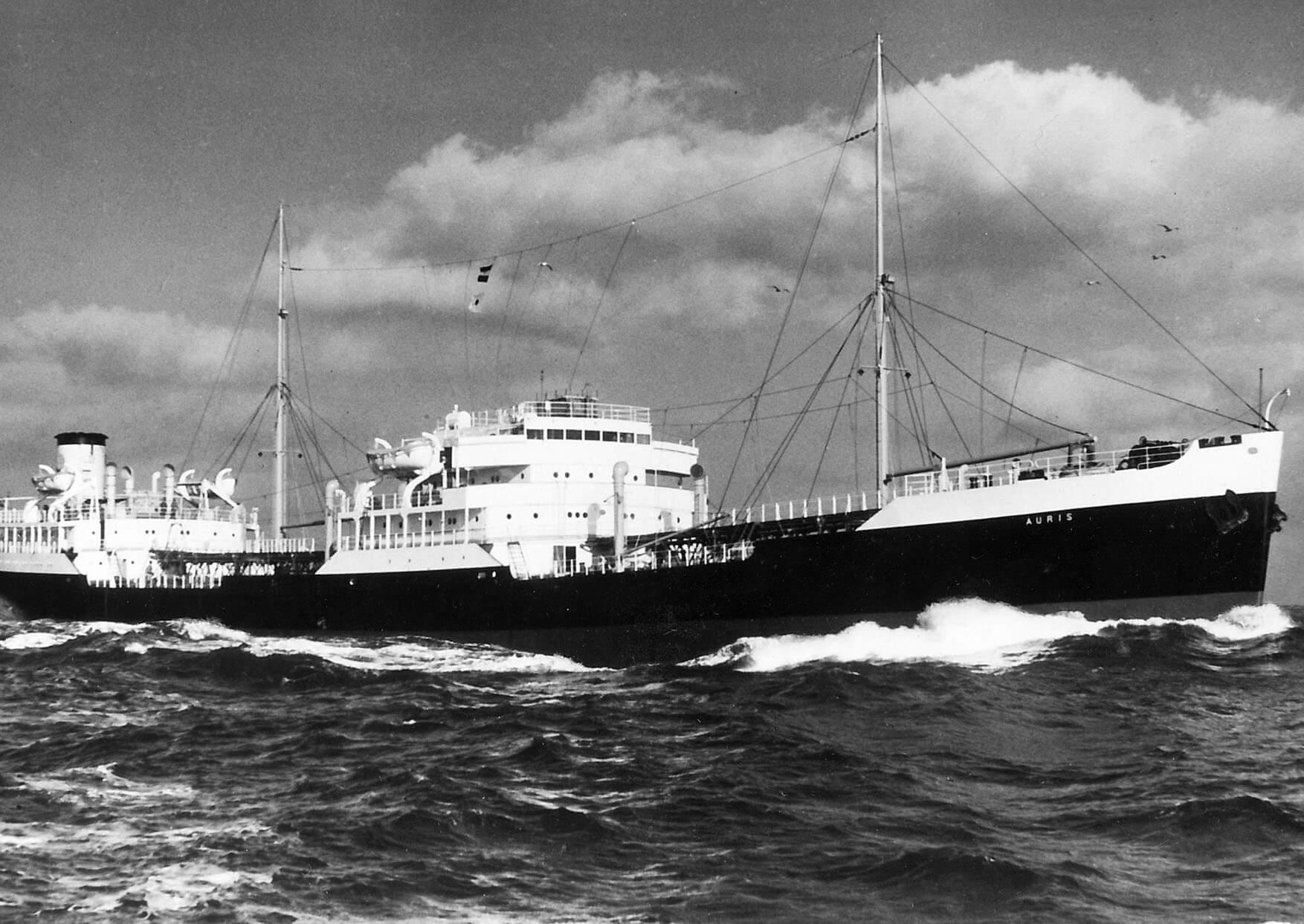 Black and white photograph of the ship Agnita