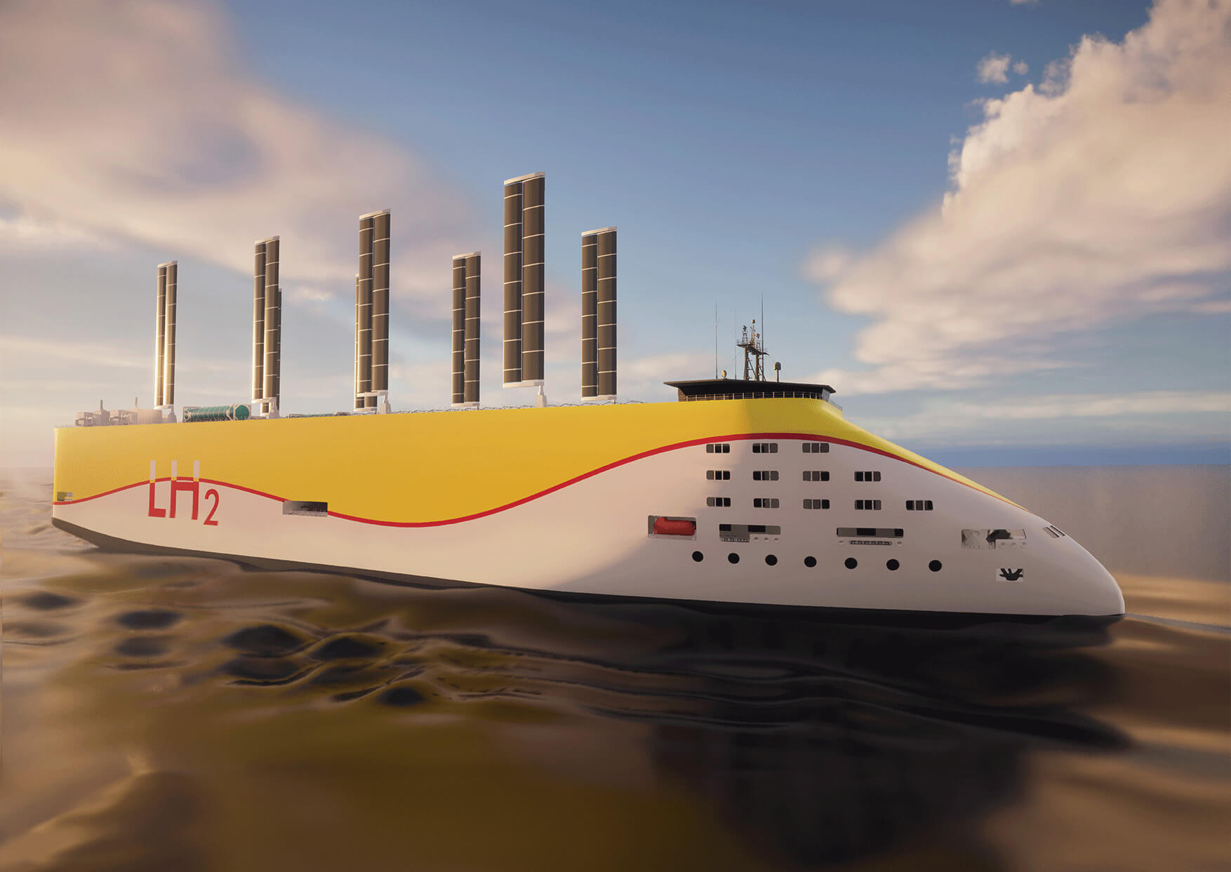 Artists representation of a futuristic liquid hydrogen tanker